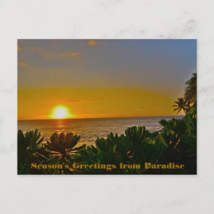 Cartão Postal De Festividades Saudações de Férias do Paraíso na Terra