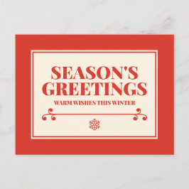 Cartão Postal De Festividades Saudações de Fim de Ano Desejos Sinceros Tipografi