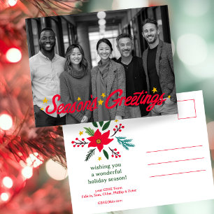 Cartão Postal De Festividades SAUDAÇÕES DE FIM DE ANO Negócios FOTO PERSONALIZAD
