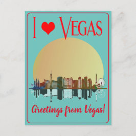Cartão Postal De Festividades Saudações de Las Vegas Skyline Sunrise Souvenir