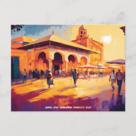 Cartão Postal De Festividades Saudações De Marrakesh Medina Marrocos
