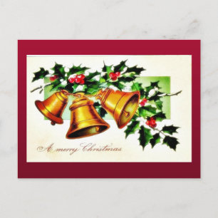 Cartão Postal De Festividades Saudações de Natal com dois anjos se abraçando