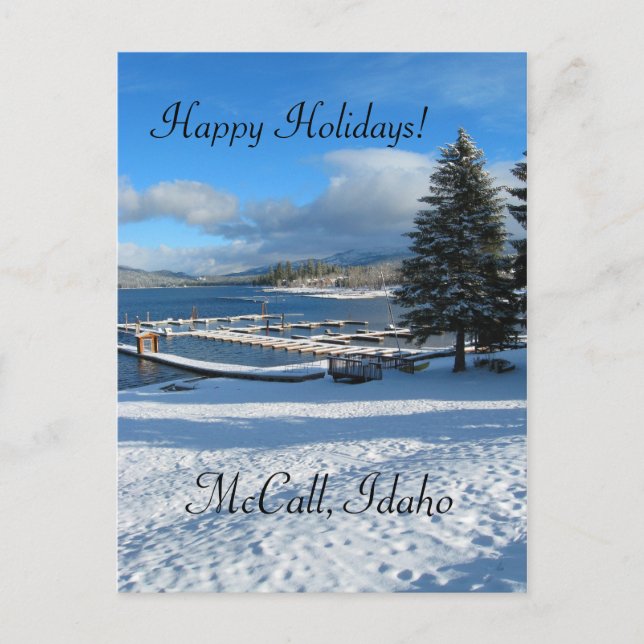 Cartão Postal De Festividades Saudações de Natal, McCall, Idaho (Frente)