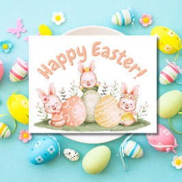 Cartão Postal De Festividades Saudações de Páscoa de óculos