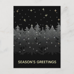 Cartão Postal De Festividades Saudações de Temporada Preto Céu Noturno Estrelas