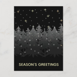 Cartão Postal De Festividades Saudações de Temporada Preto Céu Noturno Estrelas 