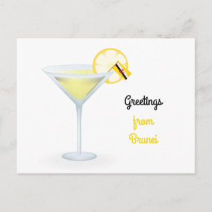Cartão Postal De Festividades Saudações Do Cartão De Feriado De Cocktail Brunei