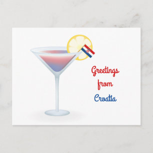 Cartão Postal De Festividades Saudações Do Cartão De Férias Cocktail Da Croácia