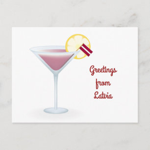 Cartão Postal De Festividades Saudações Do Cartão De Férias Cocktail Da Letónia