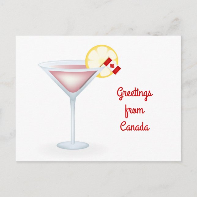 Cartão Postal De Festividades Saudações Do Cartão De Férias Cocktail Do Canadá (Frente)