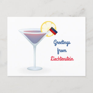 Cartão Postal De Festividades Saudações Do Cartão De Férias Cocktail Do Liechten