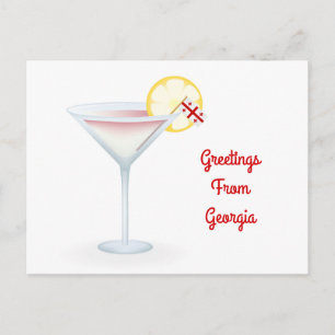 Cartão Postal De Festividades Saudações Do Cartão De Férias Cocktail Georgia