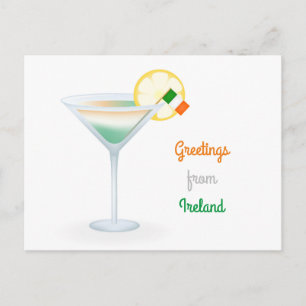 Cartão Postal De Festividades Saudações do Cartão de Férias de Cocktail da Irlan