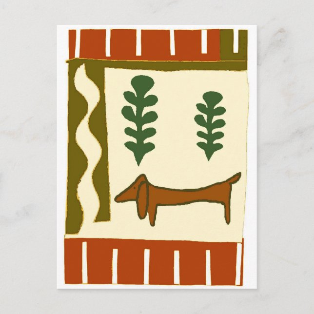 Cartão Postal De Festividades Saudações do País Dachshund Season (Frente)