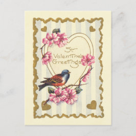 Cartão Postal De Festividades Saudações dos Dias de os namorados de aves e de Ru