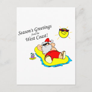 Cartão Postal De Festividades Saudações Dos Papais noeis Da Costa Oeste