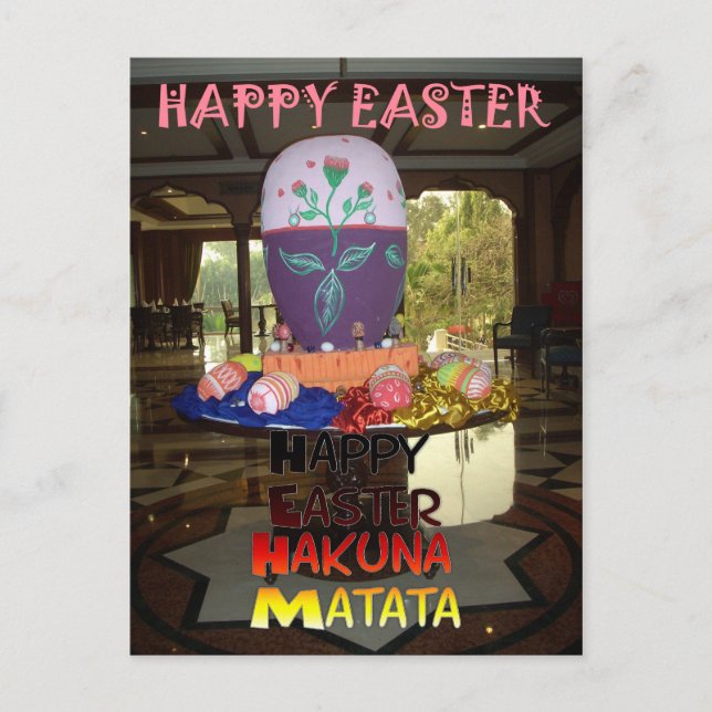 Cartão Postal De Festividades Saudações páscoas e votos de felicidades (Frente)