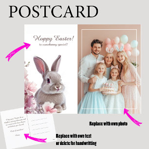 Cartão Postal De Festividades Saudações personalizáveis 🐇 "Bunny Love"