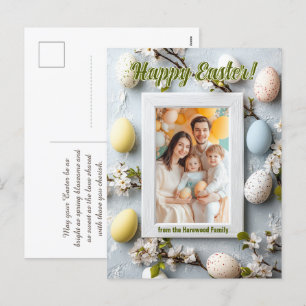 Cartão Postal De Festividades Saudações personalizáveis de Páscoa de Ovo-stra