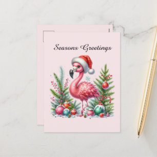 Cartão Postal De Festividades saudações personalizáveis do tipo flamingo cor-de-