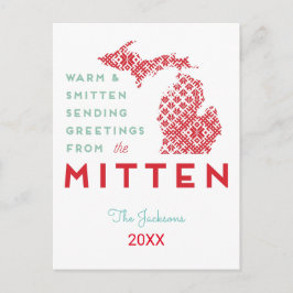 Cartão Postal De Festividades Saudações quentes e pequenas do MI Mitten