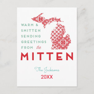 Cartão Postal De Festividades Saudações quentes e pequenas do MI Mitten