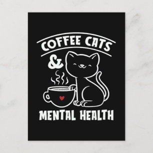 Cartão Postal De Festividades Saúde Mental Café Gatos Saúde Mental Ansiedade Saú
