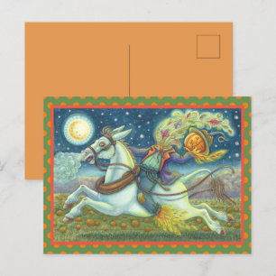 CARTÃO POSTAL DE FESTIVIDADES SCARECRONA DE HORSEMÃ INOXIDÁVEL