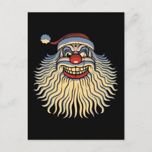 Cartão Postal De Festividades Scary Santa Clown
