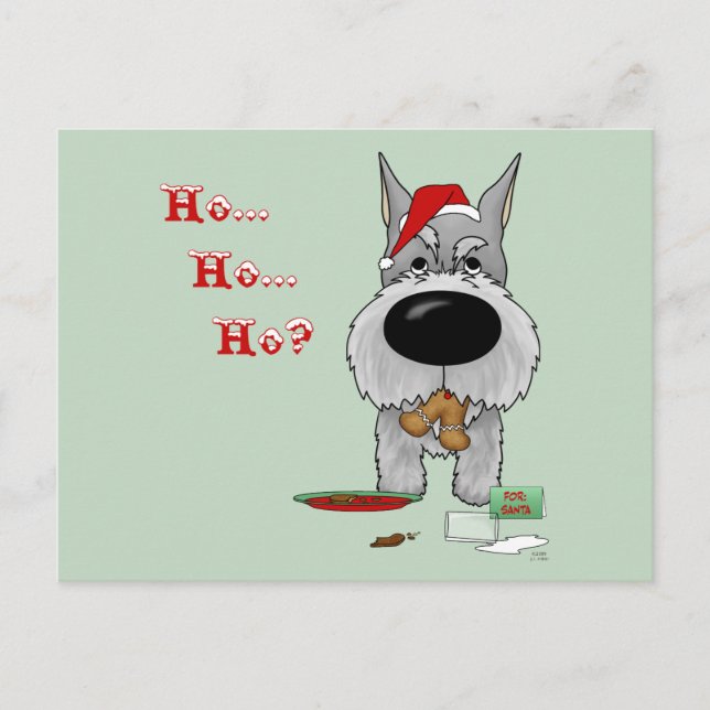 Cartão Postal De Festividades Schnauzer Christmas (Frente)