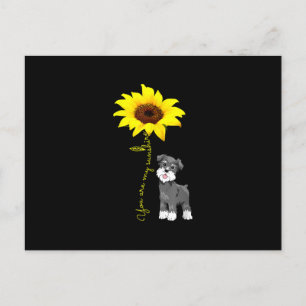 Cartão Postal De Festividades Schnauzer É Meu Sol Girassol Mãe Schnauzer