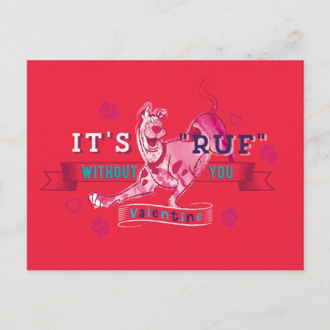 Cartão Postal De Festividades Scooby-Doo - É Ruf sem você (Frente)