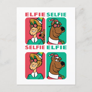 Cartão Postal De Festividades Scooby-Doo e Shaggy "Elfie Selfie"