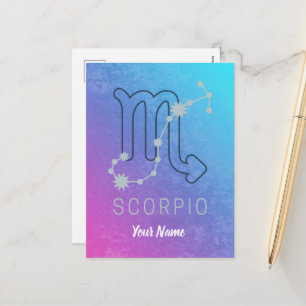 Cartão Postal De Festividades Scorpio Zodiac - Sinal de Estrela - Constelação do