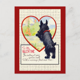 Cartão Postal De Festividades Scottie dog Namorados Scottish Terrier