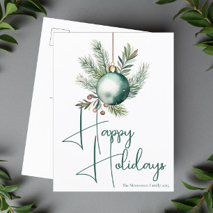 Cartão Postal De Festividades Script de Feriados Felizes de Tendência de Encomen