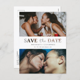 Cartão Postal De Festividades Script de Foto Personalizada de Casamento de Efeit