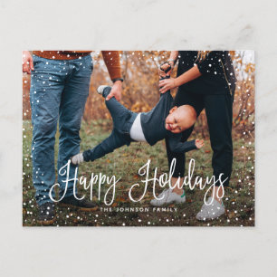 Cartão Postal De Festividades Script Moderno de Neve 2 Foto