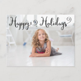Cartão Postal De Festividades Script Preto de Feriados Felizes - Placa de Posto