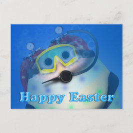 Cartão Postal De Festividades Scuba Merging Easter Ovos
