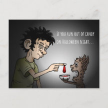 Se você ficar sem doce cartão de Dia das Bruxas