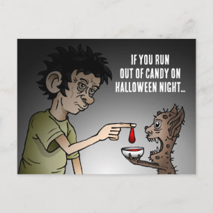 Cartão Postal De Festividades Se você ficar sem doces na noite de Halloween