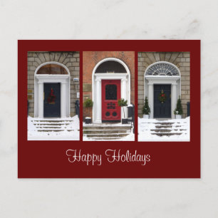 Cartão Postal De Festividades Seasonal Georgian Doors Postcard