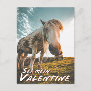 Cartão Postal De Festividades Sei mein Valentin mit schauenden Pferd