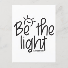 Cartão Postal De Festividades Seja a luz. Escritura da Bíblia Matthew 5:14