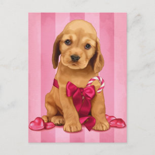 Cartão Postal De Festividades Seja Meu Namorados Cocker Spaniel