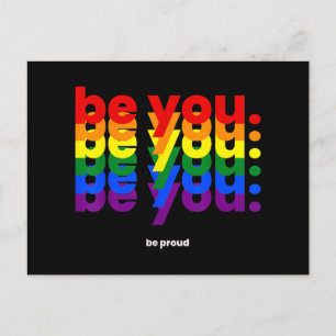 Cartão Postal De Festividades Seja você Orgulho LGBTQ Orgulho Arco-Íris Lésbica