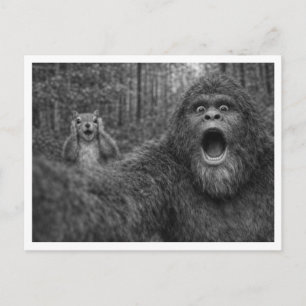 Cartão Postal De Festividades Selfie do Esquilo Pé Grande