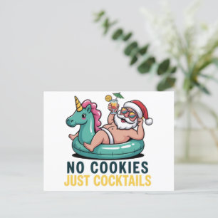 Cartão Postal De Festividades Sem Cookies Apenas Papais noeis de Cocktails no ve
