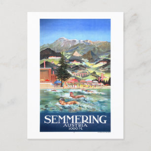 Cartão Postal De Festividades Semmering Austria Poster vintage 1928